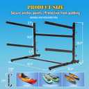 Kayak Storage Rack, Heavy Duty 2 Level Freestanding Rack for Garage and Outdoor Storage, Holds Kayak, Canoe, Surfboard & Paddleboard, Steel Construction with Felt Padding