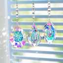 HDCRYSTALGIFTS Pack of 3 Crystal Suncatchers,AB Colored Sun Catchers with Crystals for Window Hanging Rainbow Maker Prisms Suncatchers Indoor Outdoor Decorations Ornaments