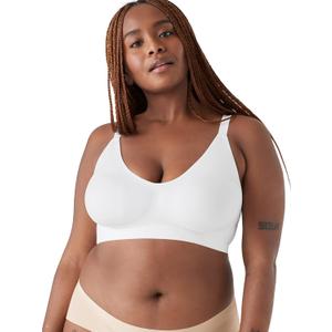 True & Co Women's Soft Form V Neck Adjustable Strap Bra ((Large) 36-38DD/DDD, White)
