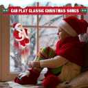 Climbing Santa Claus 9" Christmas Ornament Xmas Decoration Climbs Up and Down Battery Operated Toy with Light Music and Sound Animated Climbing on Beads Musical Moving Figure Xmas Christmas Ornament