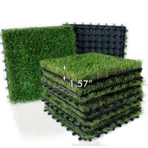 Lesmart Artificial Grass Tiles Interlocking Turf Set of 9
