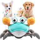 Dog Toys Escaping Crab Crawling Dog Toy with Music Control & Lights, Dancing Crab Dog Toy Obstacle Avoidance Interactive Fun Toys for Puppy/Small/Medium Dogs (Green)