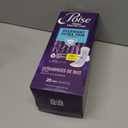 Poise Overnight Ultra Thin Incontinence & Postpartum Pads with Wings for Bladder Leaks, 8 Drop Extra Absorbent, Long Length, 20 Count