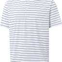 M MAELREG Mens Striped Golf Shirts Short Sleeve Silk-Like Touch Water-Resistant Breathable Soft Collared Polo Shirts for Men (3X-Large)