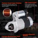 19090N Starter Motor Compatible with Hyundai Sonata 2009-2014, Santa Fe 2010-2012; Kia Sorento 2011-2014, Optima 2012-2014, 2.4L L4, Replace # 361002G100, FS14N1, SVA0019, 41012398, 41012399, 41012473