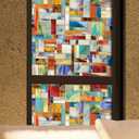 Artscape Montage | Privacy Window Film with Vibrant Colored Pattern | Non-Adhesive & UV Protection | Easy to Apply & Removable | 24 x 36 Inches | Made in USA