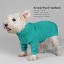 cyeollo Small Dog Sweater, Warm Stretchy Sweaters for Small Dogs Girl, Pullover Knitted Thermal Winter Big Dog Clothes with Sleeves, Turtleneck Pet Beagle Border Collie Apparel, Aqua Green L