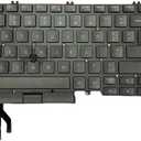 Replacement Keyboard with Backlit with Pointer US Layout for Dell Latitude 5500 5501 5510 5511, Precision 3540 3550 3551 P/N: 0TJ8T3 0MMH7V NSK-EX0BC PK132FA1B00
