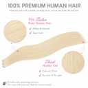 Platinum Blonde Tape in Hair Extensions Human Hair,#60 18Inch 20pcs 50g, Invisible Human Hair Extensions Tape for Hair Extensions Tape Ins Seamless Skin Weft Remy Hair for Women, Color: #60 Platinum Blonde