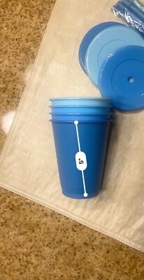 Little Table 17 OZ Blue Tumblers First Design Global-lids & Straws. Ages 3+