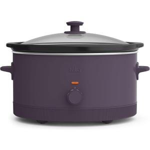 bella 6.0 Qt Manual Slow Cooker, Ceramic Nonstick Coating, 3 Temperature Settings, Dishwasher Safe Stoneware Pot and Tempered Glass Lid, Cool Touch Handles & Tangle Free Cord Wrap, Plum