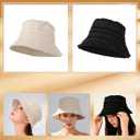 2Pc Double-Sided Fishing Hat with Protection for Women, Large Head Circumference Design to Make Face Appear Smaller, UV-Blocking Hat Multicolor