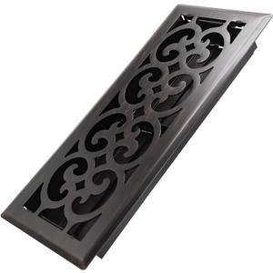 4x12 Inches Heavy Duty Walkable Floor Register Easy Adjust Air Supply Lever Floor Vents - Charlotte Design - Vent Cover for Home Floor - Oil Rubbed Bronze