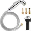 Hygie Rinse Kitchen Sink Spray Attachment/Hose/Holder Set Compatible with Moen/Delta Faucet, Kitchen Side Sprayer, Kitchen Sink Faucet Sprayer Replacement, Chrome