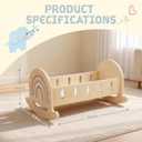 FReniland Wood Rocking Doll Crib for Dolls up to 18 Inches, Wooden Baby Doll Bed Dolls Cradle with Blanket & Pillow, Classic Pretend Play Toy for Kids Ages 3+