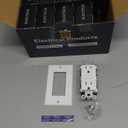 ELECTECK 10 Pack GFCI Outlets 15 Amp, Tamper Resistant (TR), Ultra Slim GFI Receptacles with LED Indicator, Ground Fault Circuit Interrupter, Decor Wallplate Included, ETL Listed, White