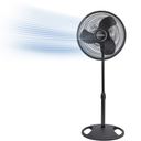 Lasko Pedestal Fan, Oscillating Fan for Bedroom with Adjustable Height and 3 Cooling Speeds, Portable, 18", Black, 1827