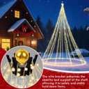 2 x Christmas Tree Flag Pole Mega Topper Light Hook for Hanging Xmas Tree Lights-Outdoor Telescoping Flagpole Christmas Tree Light Kit for Hanging Patio Yard Party Decoration(Black, 1PC)