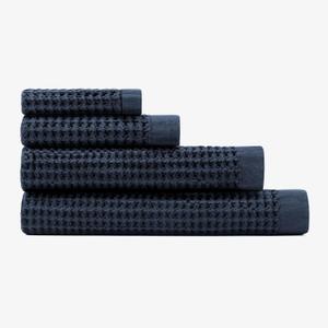 Onsen Complete Bath Towel Set - Waffle Weave 100% Supima Cotton Lusciously Soft, Durable, Fast Absorbing Towel, Twilight Blue Complete Set