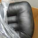 YOUFI Leather Seat Cushion Extra-Thick Booster for Office Chair to Rise Height - Full Filling for Support - with Breathable Cover, Handle and Buckle - Relieves Back Pain  18"x16"x6" (Black)