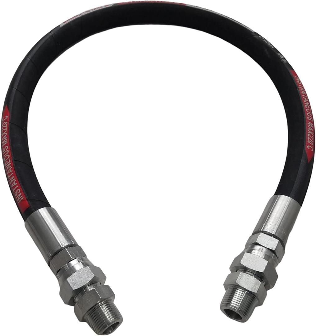 Upgraded Compressor Jumper Hose, High-Temperature 320F, 3/4" x 40"Length, 3/4" NPT Male Connector, Both Sides Fittings Rotate Freely, 700 PSI