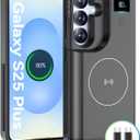 NEWDERY for Samsung Galaxy S25 Plus Battery Case 6.7", 10000mAh Portable Power Bank with LED Display, Qi Wireless Charger & 20W USB C Fast Charging, Sync-Data Supported Black