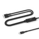 Belkin 2-in-1 USB C to USB C Cable 140W, 5ft Braided Dual Charging Cable - Fast-Charging Combo Cord w/Smart Power Sharing for MacBook, iPhone, iPad, Samsung, Pixel, & More - Travel Essentials - Black