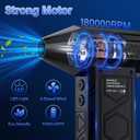 Electric Air Duster with Flashlight,180000RPM Compressed Air Duster Turbo Fan(10000mAh),Multipurpose Jet Fan, High-Speed Air Blower with 4 Gear,Electric Air Blower Duster with Assist Lighting BL01