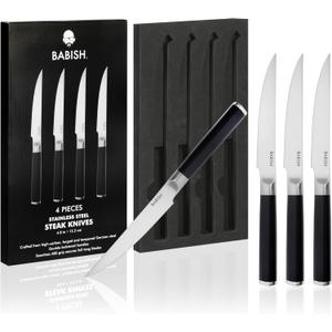 Babish High-Carbon 1.4116 German Steel Cutlery, 4pk Forged Kitchen Steak Knife