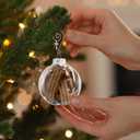 Christian Christmas Ornaments Bible Ball Religious Gift Rescued Antique Bible Glass Religious Hanging Ornament with Silver Cross Xmas Tree Decoration for Home Office Church