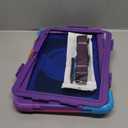 SEYMAC stock Case for Samsung Galaxy Tab A11+ Plus/A9+ Plus 11'', Full-Body Drop Protection Case with Screen Protector Pencil Holder [360 Rotating Hand Strap] &Stand, Purple+Colorful
