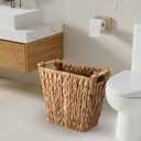 Wicker Storage Basket - 3.5 Gallon Waterproof Trash Can for Bathroom, Bedroom, Office (Beige2)