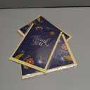 3 x CRTURUNIQ Luxury Navy Blue Thank You Card with Silver Foil - 5x7 Large Blank Note Card with Thick Gold Envelope & Sticker - Premium Heavyweight Cardstock for Wedding, Business, Sympathy & Men