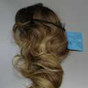 Ombre Blonde Wigs with Bangs,Blonde Highlight Long Wavy Wig for Women,Long Curly Synthetic Hair Wig for Party Cosplay Daily Use 24IN