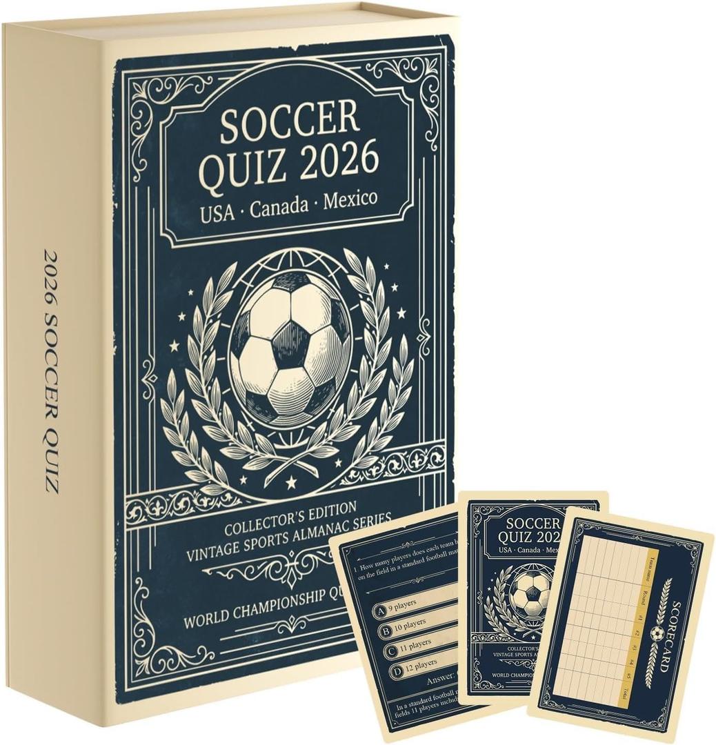 2 x JOH 2026 World Cup Soccer Trivia Card Game - 200+ Soccer Trivia Questions - Ultimate Football Knowledge Game for Family Soccer Game Night, Tailgates, Party | Fits 2-8 People