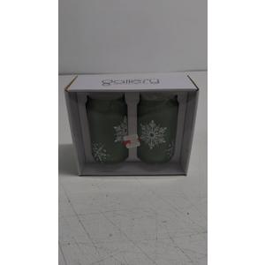 Tabletops Gallery Snowflake Soda Can Glass Set - Green, 2 Pcs