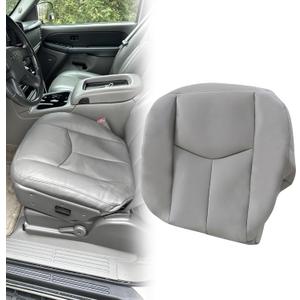 NLQR Front Driver Bottom Replacement Seat Cover Pewter Gray 922 Microfiber Leather Compatible with Chevy Silverado GMC Sierra Tahoe Suburban Avalanche Yukon XL 2003-2006