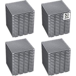 50 PCS Modular Interlocking Cushion Interlocking Floor Tiles with Hole Drainage Mat 10" x 10" Non Slip Pool Deck Mat Outdoor for Drain Deck Pool Patio Shower Kitchen Balcony (Grey)