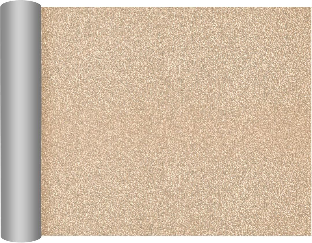 DXBULL Large Leather Repair Patch 35.4x78.7 inch Repair Tape Self-Adhesive for Furniture Sofas Car Seats Chair Couches Handbags Jackets Decorative Home Hotel Wall (Light Khaki)