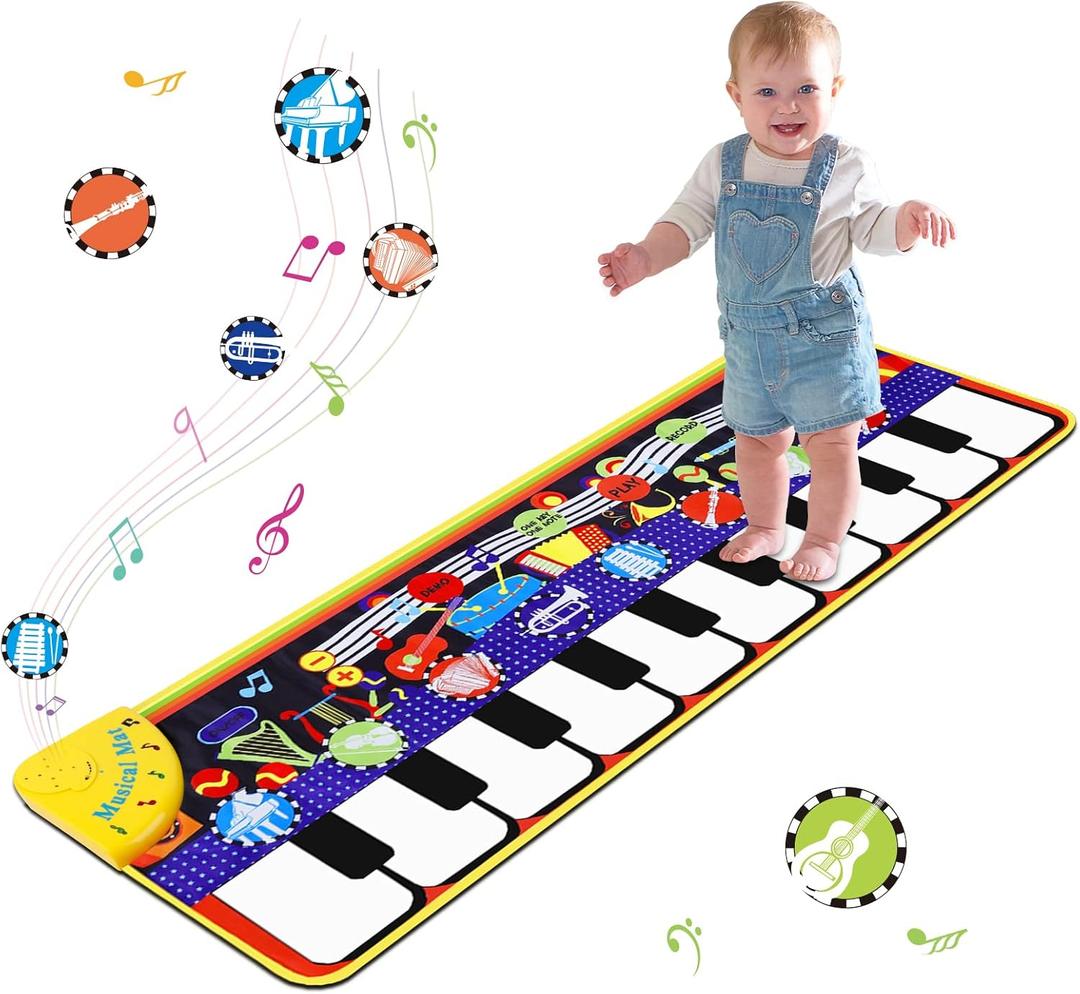 Musical Piano Mat for Toddlers - 28 Music Sounds Floor Piano Keyboard Dance Playmat - Toy & Gift for Kids 1-5 Years Old Boys Girls