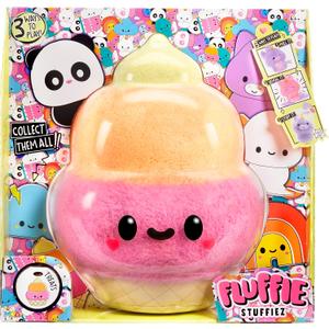 Fluffie Stuffiez Ice Cream Large Collectible Feature Plush 11" - Surprise Reveal Unboxing with Huggable ASMR Fidget DIY Fur Pulling, Ultra Soft Fluff