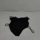 Viottiset Women's Cut Out Drawstring One Piece Swimsuit Cheeky High Cut Bathing Suit (X-Large, Black)