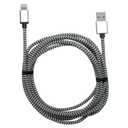 Zgear DC-AP8PMBM8-BKWHzp USB Cable, Nylon Fiber, Black/White