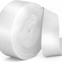 White Satin Ribbon 1-1/2 inch, 50 Yards Solid Fabric Ribbons for Flower Bouquet Wedding Invitations Crafts Wrapping Bow Making Party Home Decoration