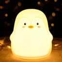 LOVERUIS Baby Night Lights Pudgy Penguins 7 Colors Night Light for Baby Nursery 3 Hours Timer Cute Night Light Gift Kid Penguin