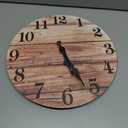 XNM Round Wood Wall Clock for Kitchen 12 Inch Farmhouse Small Wall Clocks Battery Operated Brown Wall Clock Silent (MDF No Solid Wood)