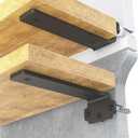 Shelf Brackets, Floating Shelf Bracket 6 Pack 8 Inch, Heavy Duty Shelf Brackets 160 lbs Load Capacity, Metal L Brackets for Shelve with 1/5 Inch Thicked Novel Shape, Brackets for Wood Shelves, Black