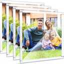 Chunful 4 Packs 16 x 20 Inch Floating Acrylic Frame Clear Frameless Picture Frame Wall Mount Double Panel for Photo Artwork Certificates Diplomas Poster Display(Silver Accessories)