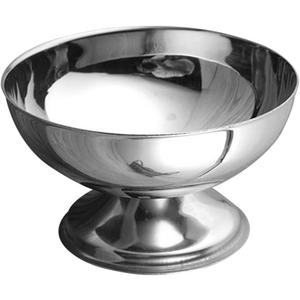 Cabilock Stainless Steel Ice Cream Bowl Metal Pudding Cups Salad Dessert Holder Snack Fruit Candy Container for DIY Ice Cream Parfait Banana Pudding 10X10CM (Silver)