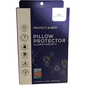 Protect-A-Bed, AllerZip Pillow Protector, Zippered, Waterproof, 2-pack, King Size